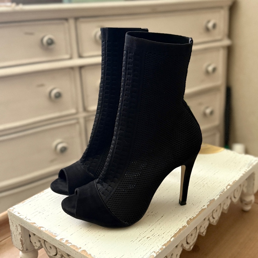 Call It Spring Peep Toe Knit Booties - Picture 2 of 6